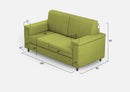 Divano 2 Posti 148x85x85 cm Marrak in Tessuto Verde