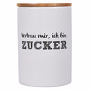 Barattolo Zucchero con Scritta Ø10x15 cm in Dolomite con Coperchio in Bambù VdE Tivoli 1996