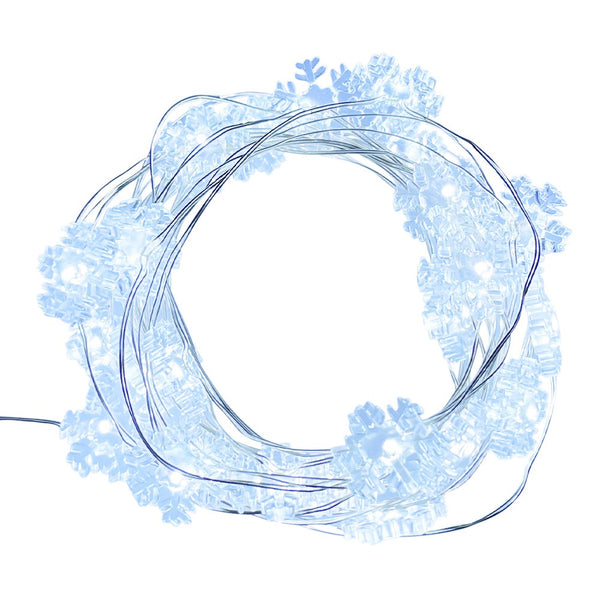 online Luci di Natale 50 MicroLed a forma di Fiocco di Neve Bianco Freddo a batteria da Interno
