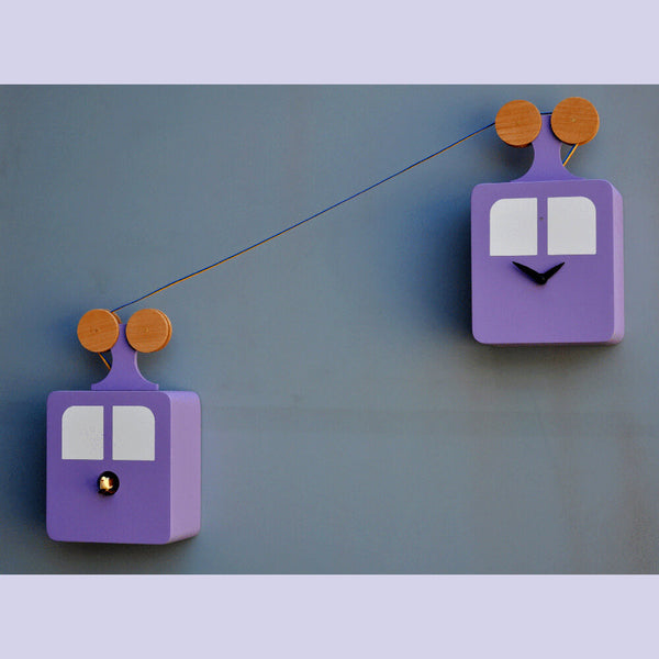 Orologio a Cucù da Parete 30X52X10Cm Pirondini Italia Funivia Lilla Blu acquista