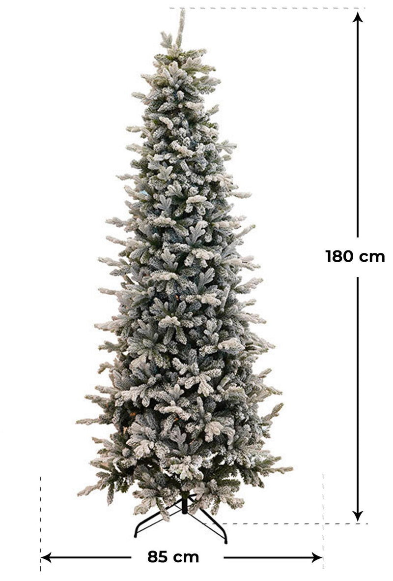 Albero di Natale Artificiale Innevato Pino Silvestre Verde Varie Misure