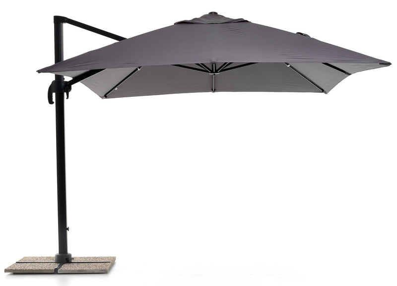 Ombrellone da Giardino Decentrato 3x4m in Alluminio Telo in Poliestere Senso Antracite
