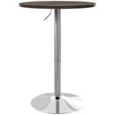 Tavolo Alto da Bar con Altezza Regolabile Piano Girevole e Base Ø60x69-91 cm in Acciaio Marrone