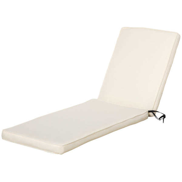 acquista Cuscino per Lettino prendisole 188x53x8 cm Rivestimento in Poliestere Bianco Crema
