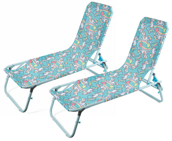 Set 2 Lettini Prendisole da Giardino per Bambini in Acciaio Soriani Oxford Unicorno prezzo