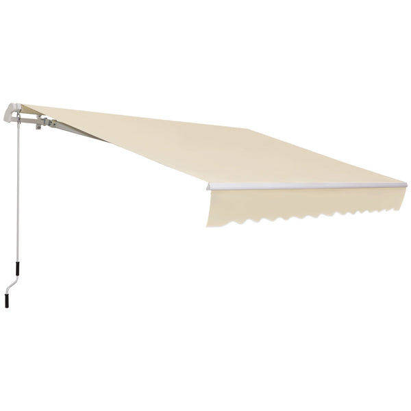 online Tenda da Sole per Esterno a Bracci Avvolgibile 360x250 cm con Apertura a Manovella Crema