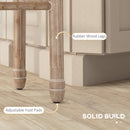 Set 2 Sgabelli da Bar con Schienale Cuscini e Poggiapiedi 48x56x118 cm in Legno e Poliestere Crema