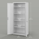 Armadio da Ufficio in Acciaio con 4 Ripiani Regolabili 80x40x180 cm Bianco 