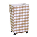 Cesto Portabiancheria in tessuto tortora rettangolare con rotelle cm 40x30xh70