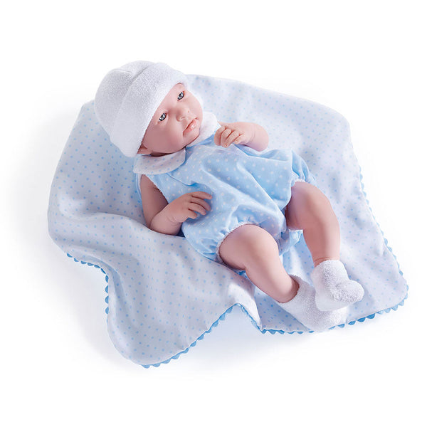 Bambola Bebè Neonato con Tutina Azzurra 43cm JC Toys sconto