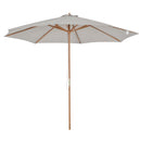 Ombrellone da Giardino Ø300x250H cm Palo in Legno e 8 Stecche Grigio  