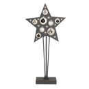 Stella in Legno antracite con sfere e 15 Led cm 28x7xh57,5