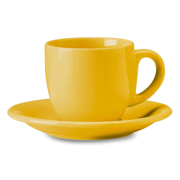 sconto Tazza da The Cappuccino con Piatto in Gres Kaleidos Giallo
