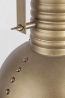 Lampadario Arlington 1 Luce Ø31x168 cm E27 in Legno e Acciaio Ottonato