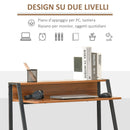 Scrivania da Ufficio con Ripiano Portaoggetti in Legno Noce 84x45x85 cm 