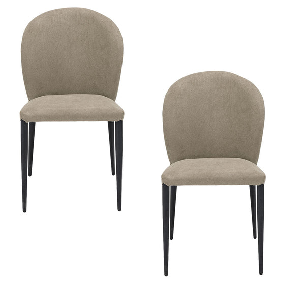 acquista Set 2 sedie Imbottite 45x58x86,5 cm In Tessuto Enjoy Lux Ghibli Tortora