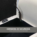 Panca Contenitore con Braccioli 111,5x41x65 cm in Tessuto Effetto Velluto e Legno Bianco Crema   