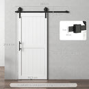 Porta Scorrevole in Stile Country con Binario 91,5x 213,4A cm in Legno e Acciaio Bianco e Nero   