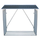 Legnaia da Giardino 166x63x160 cm in Metallo Antracite e Bianco