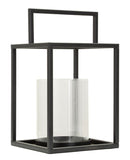 Lanterna Simply Open Ø18x31 cm in Metallo e Vetro Nero      