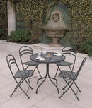 Set 4 Sedie Pieghevoli da Giardino 42x52x81 cm in Acciaio RD Italia Flipper Antracite