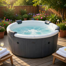 Vasca Idromassaggio Spa Denver Smontabile Trasportabile con Wifi per 6 Persone 182x182x70 cm in Materiale Plastico Grigio