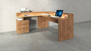 Scrivania Angolare 3 Cassetti e Ripiani a Giorno 180/160x60x90 cm New Selina Rovere Wotan  