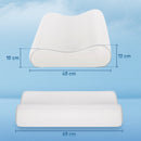 Cuscino Cervicale Memory Foam a Doppia Altezza 60x40x10-12 cm con Copertura Rimovibile e Lavabile Bianco Crema  