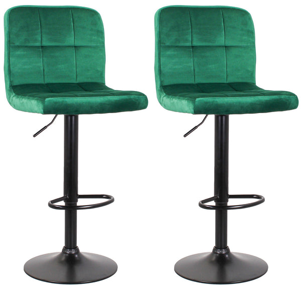 Set 2 Sgabelli 44x38x63/82 cm in Velluto con Base Nera Ottanio sconto