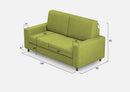 Divano 2 Posti 148x85x85 cm Sakar in Tessuto Verde