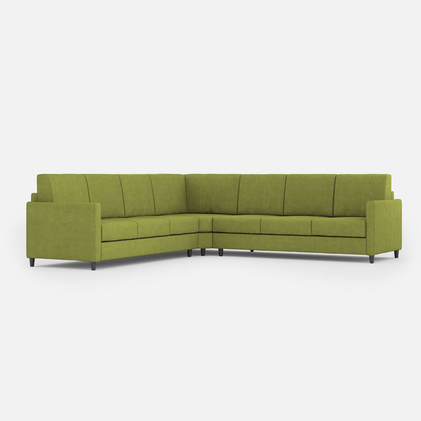 prezzo Divano Angolare 7 Posti 281x281x85 cm Karay in Tessuto Verde
