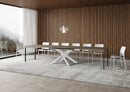 Tavolo Allungabile 140-400x90x77 cm Volantis Tortora Telaio Bianco 