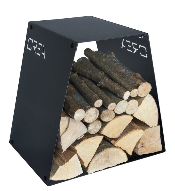 sconto Portalegna per Camino da Interno 410x540x120 cm in Acciaio Crea Cima Nero
