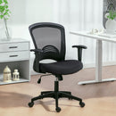 Sedia da Ufficio Traspirante e Reclinabile 65x59x92,5-102,5 cm in Tessuto a Rete Nero   