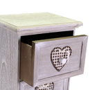 Cassettiera in Legno 4 Cassetti 29x22H71,5cm Demetra Cuore