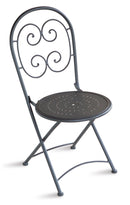 Sedia Pieghevole da Giardino 41x55x91 cm in Ferro Orta Grigio Antracite