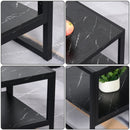 Tavolino Rettangolare da Caffè 106x50x47 cm  Nero Effetto Marmo