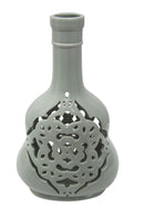 Vaso Carving Bianco 21,5x14x35,5 cm Porcellana Azzurro