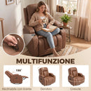 Poltrona Massaggiante Reclinabile a 150° 85x94x104 cm e Riscaldante con Telecomando in Pelle PU Marrone Chiaro      