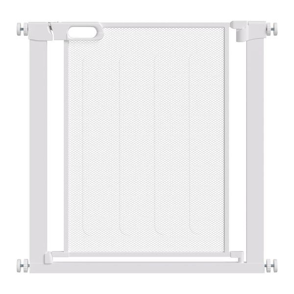 prezzo Cancellino per Cani Regolabile 75-82x76 cm con Chiusura Automatica in Acciaio e ABS Bianco