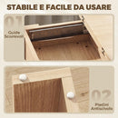 Tavolo da Pranzo Pieghevole per 4 Persone 140x70x77 cm in Truciolato Rovere      