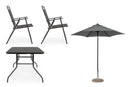 Set  da Giardino con Tavolo Ombrellone e 6 Sedie in Acciaio Pompei Antracite