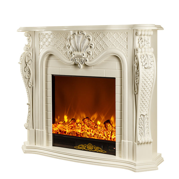 online Camino Elettrico da Pavimento 102x120x33 cm Effetto Fiamma 1500W Perla mini Bianco