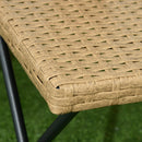Tavolino da Giardino Pieghevole Salvaspazio 40x40x40 cm in Rattan Sintetico e Acciaio Colore Vimini