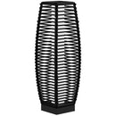 Lampada Solare da Giardino con Pannello di Ricarica 20x20x68 cm in Acciaio e Rattan Nero