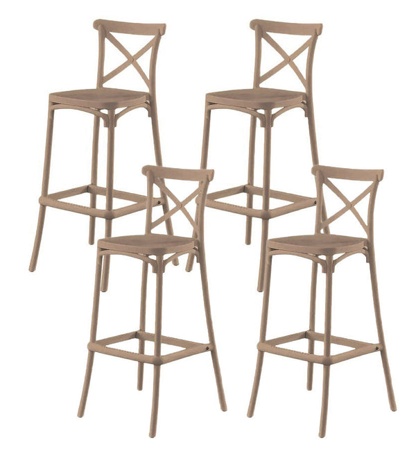 Set 4 Sgabelli 40x36x91 cm in Polipropilene Pompei Tortora acquista