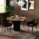 Set 2 Sedie Imbottite Stile Nordico 54x57x80 cm Tessuto Effetto Velluto Marrone 