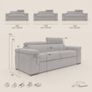 Divano Letto 3 Posti 240x100x95 cm in Tessuto Marrone