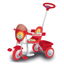 Moto Triciclo a Spinta per Bambini con Pedali Kid Smile Spring Rossa