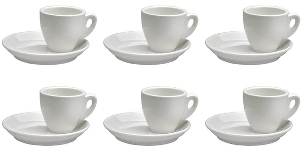 Set 6 Tazzine da Caffè con Piattini in Porcellana Allluminica Kaleidos Aluxina Vesuvio Bianche online